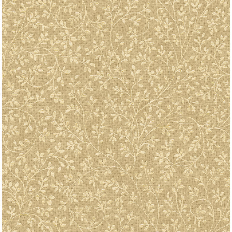 Seabrook Designs Sand Eliza Leaf Trail Unpasted Wallpaper Wayfair Canada